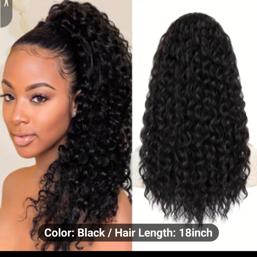 Drawstring long extension ponytail
